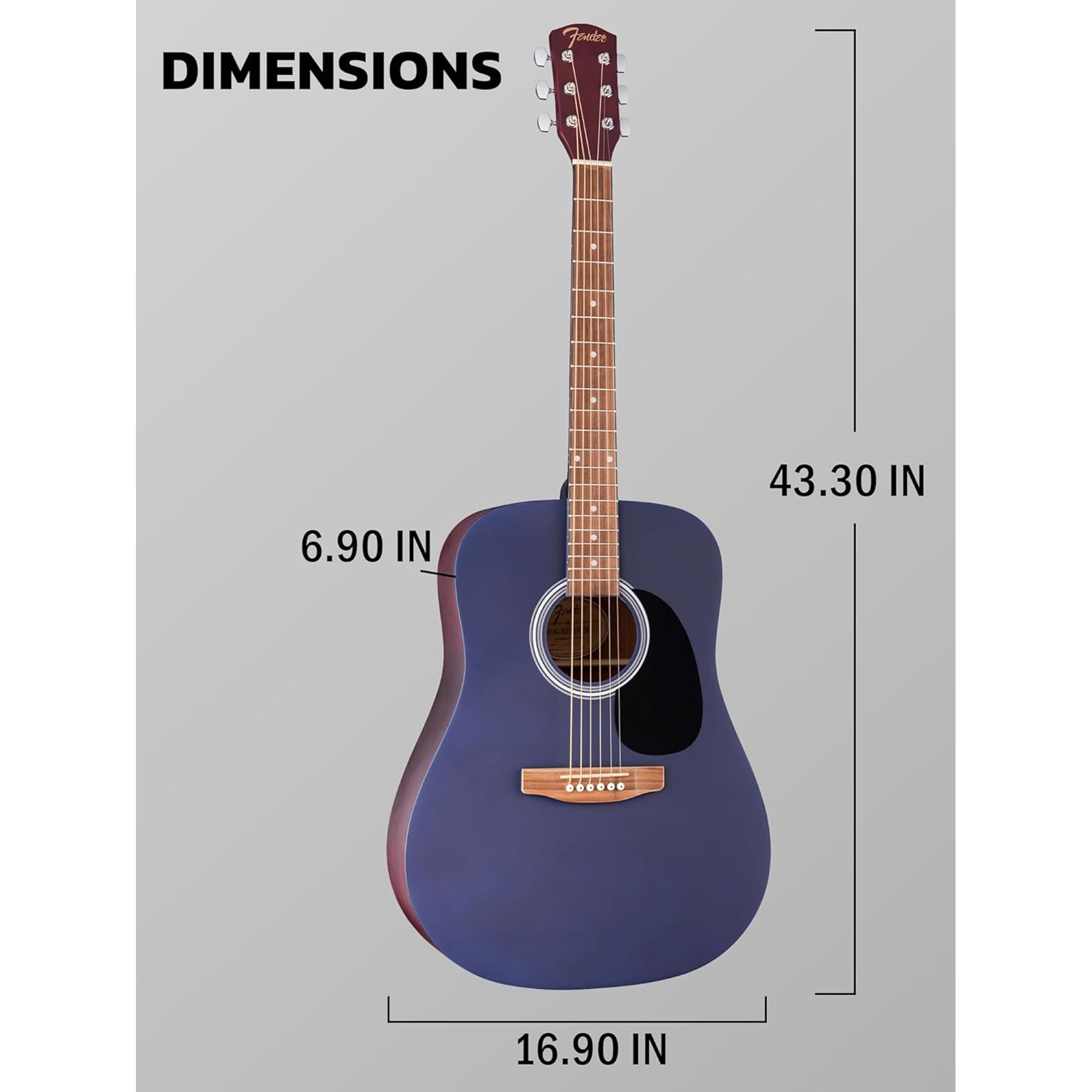 Fender FA Series Dreadnought Acoustic Guitar - Saphire Blue w/ Gig Bag