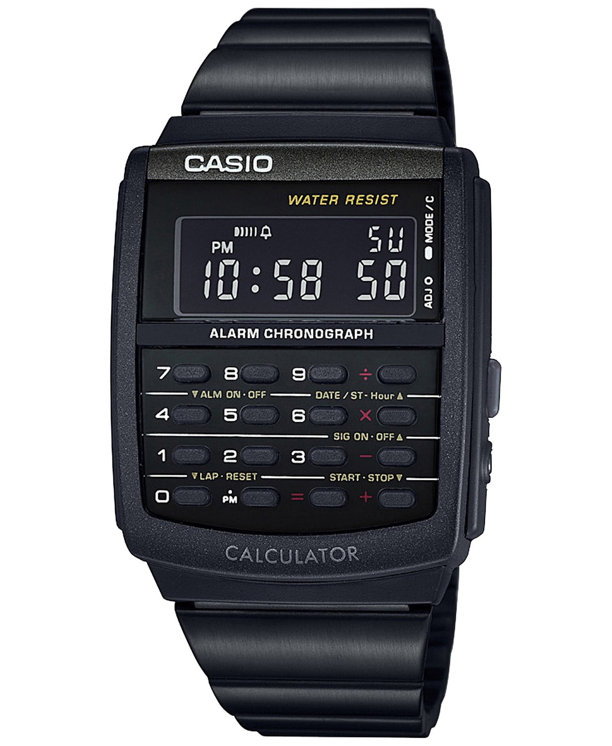 Casio Men s Stainless Steel Vintage Calculator Watch DBC611 1VT Walmart