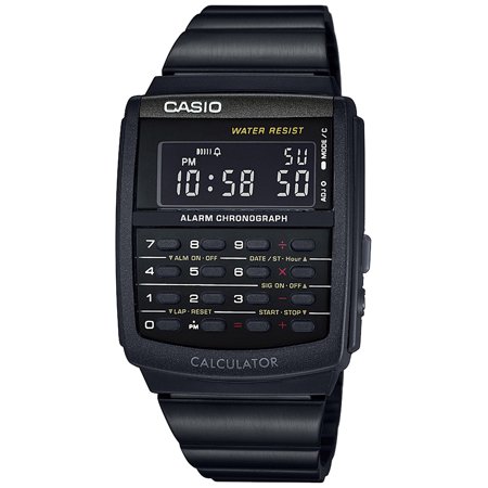 Casio CA506B-1A Men's Vintage Black IP Alarm Chronograph Calculator Watch