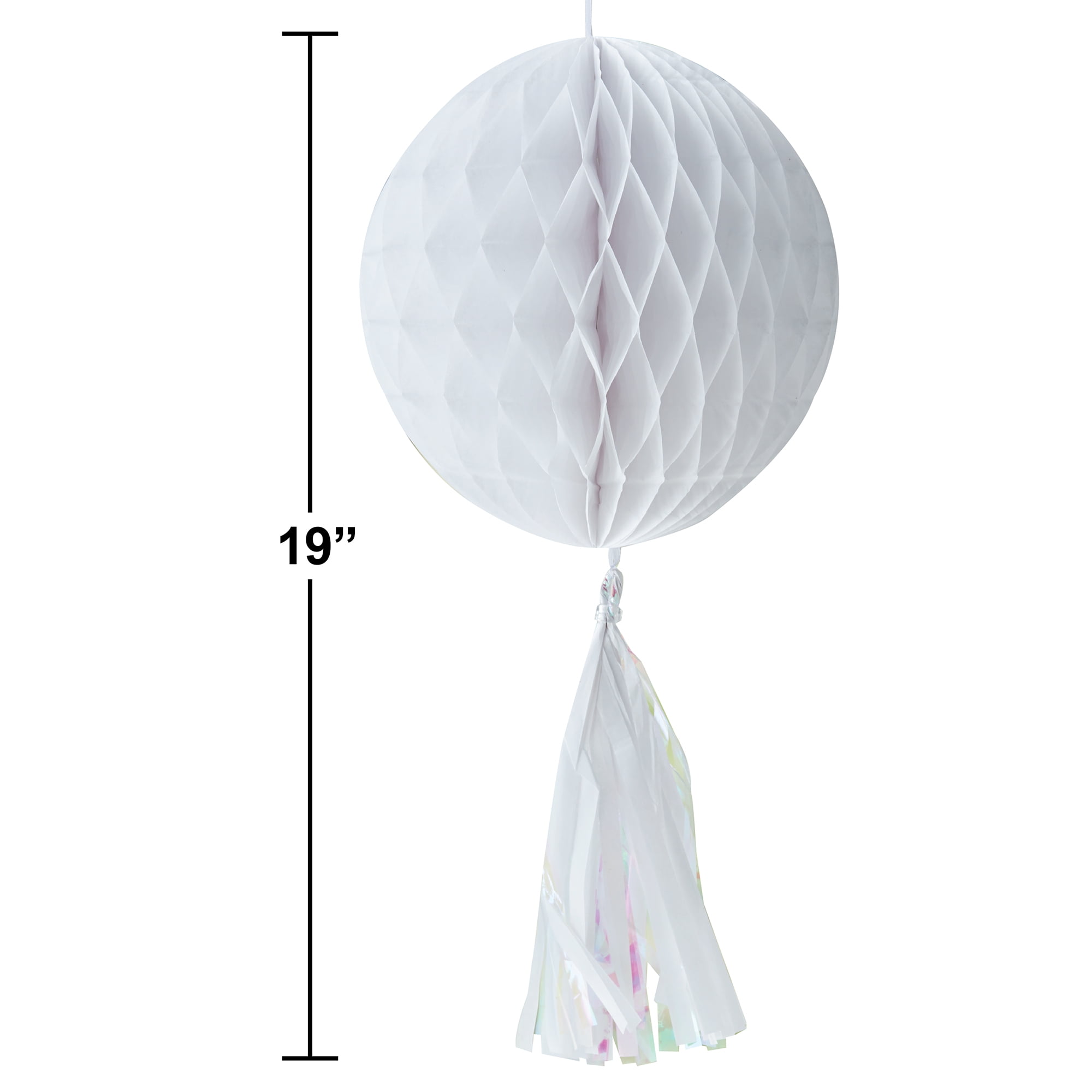 White Tissue Honeycomb Ball Decoration by Way to Celebrate