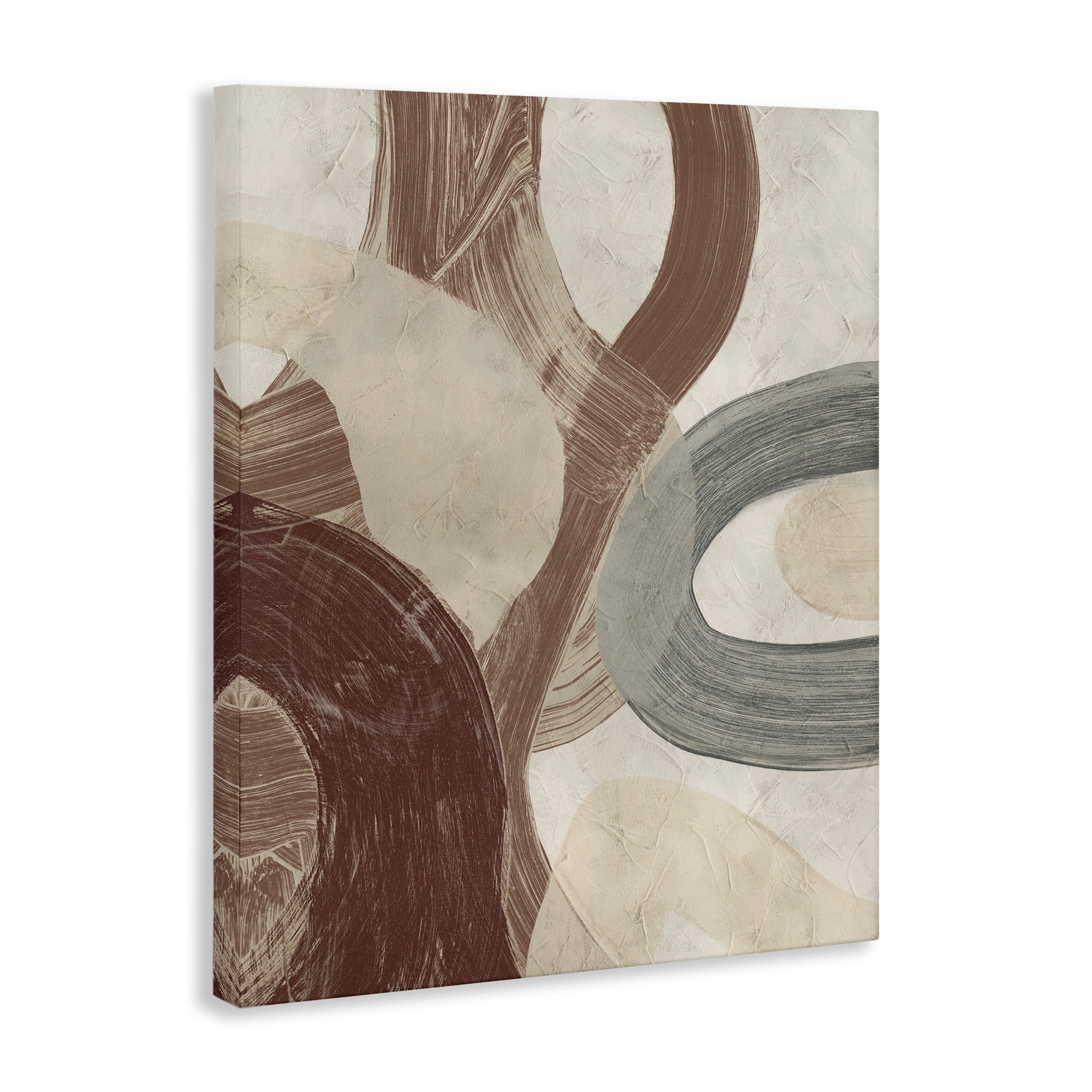 Stupell Industries Neutral Shapes Expression Abstract Painting Gallery Wrapped Canvas Art Print Wall Art, 16 x 20