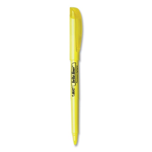BIC 2PK Brite Liner Highlighter, Fluorescent Yellow Ink, Chisel Tip