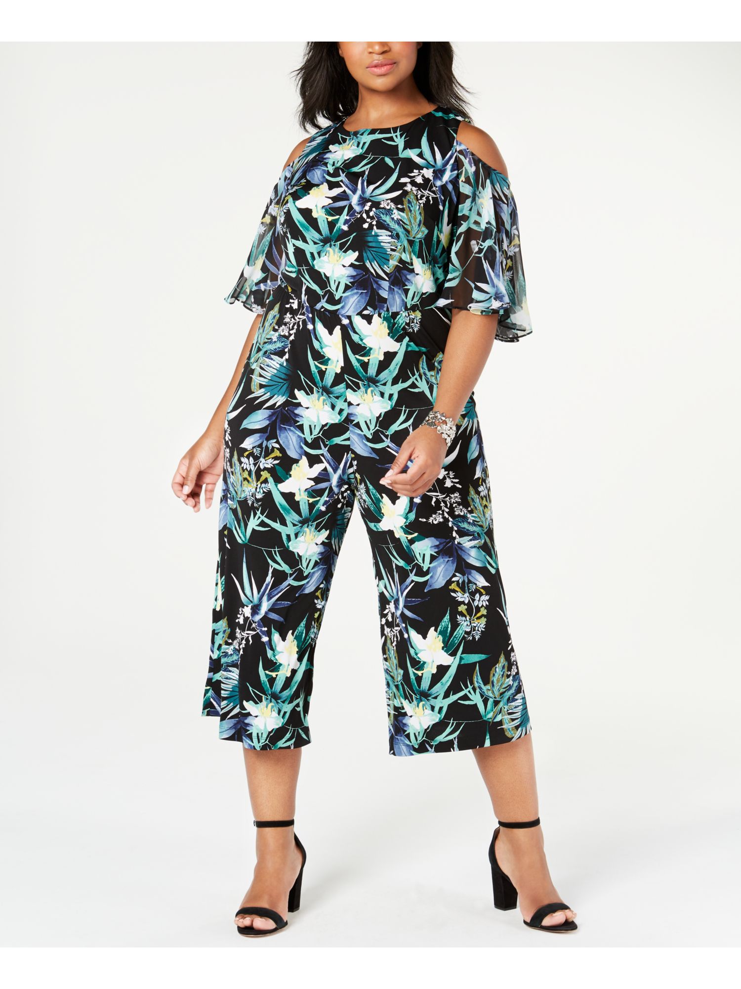 connected apparel black jumpsuit