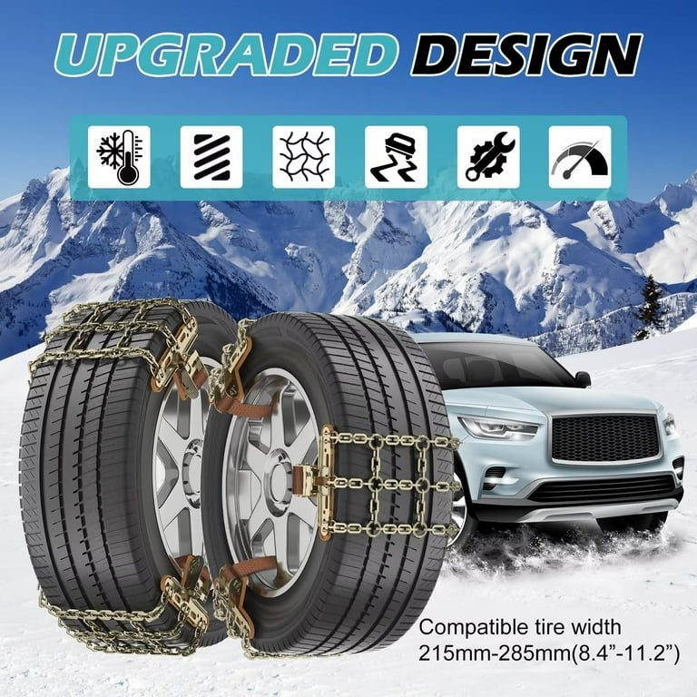 Acouto 3PCS Snow Tire Anti Skid Chains Steel Tire Chains Security Anti-Slip  Snow Chain Belt For Car Truck SUV RV (Large) : : Car & Motorbike