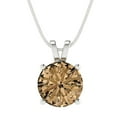 thumbnail image 4 of Clara Pucci 18K White Solid Hypoallergenic Gold 3Ct Champagne Round Brilliant Cut Solitaire Designer Necklace Pendant For April, 4 of 7