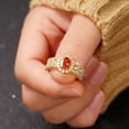 thumbnail image 4 of L,YY Oval Red Stone Cocktail Ring, Size: 6, 4 of 6