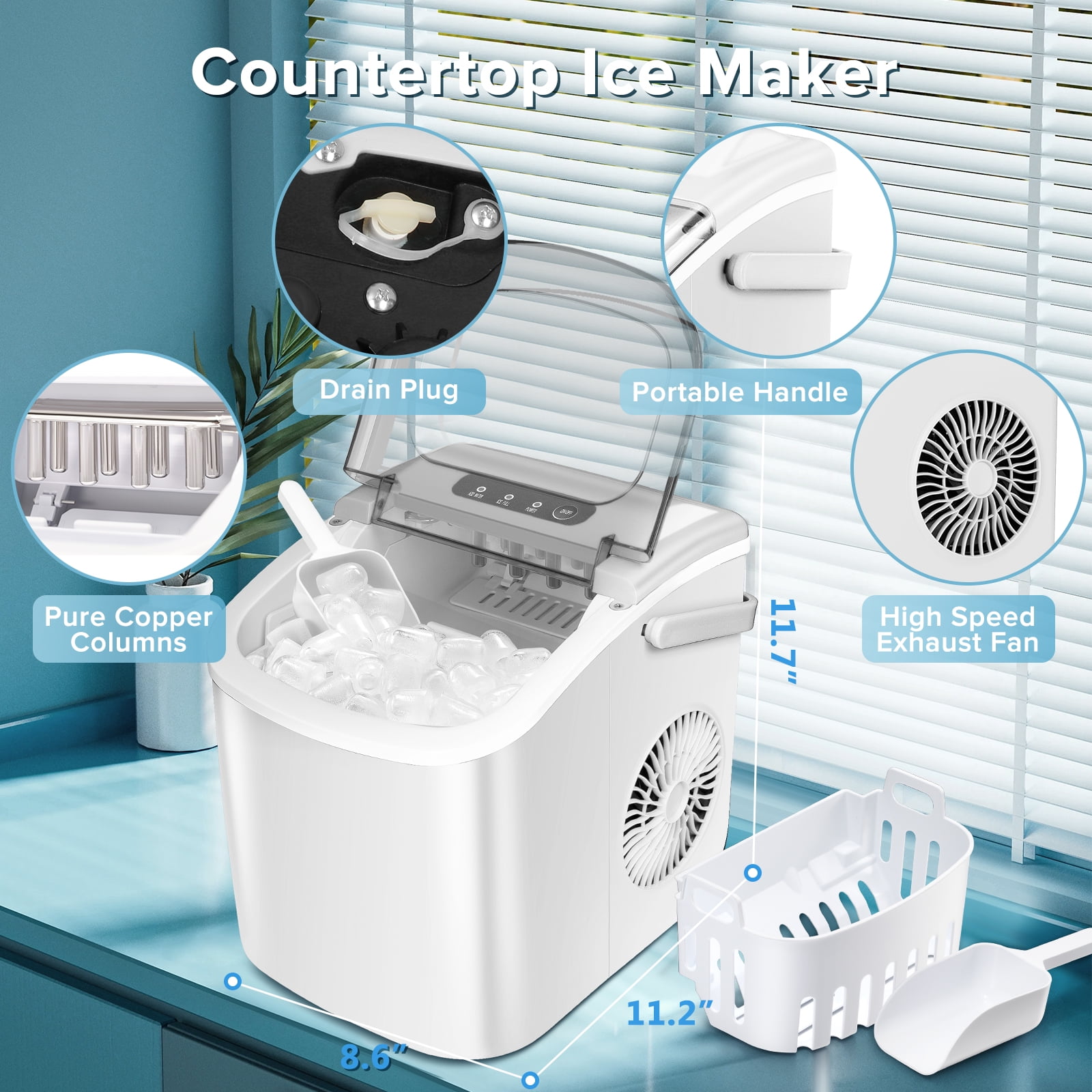 Wholesale Competitive Price Small Countertop Ice Maker Machine 12kg - China Countertop  Ice Maker Machine and Small Ice Maker Machine price