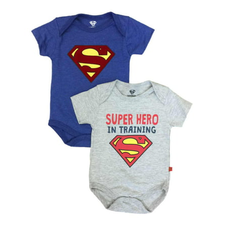 Infant Boys 2 Piece Superman Bodysuits Super Hero In Training Baby Outfit