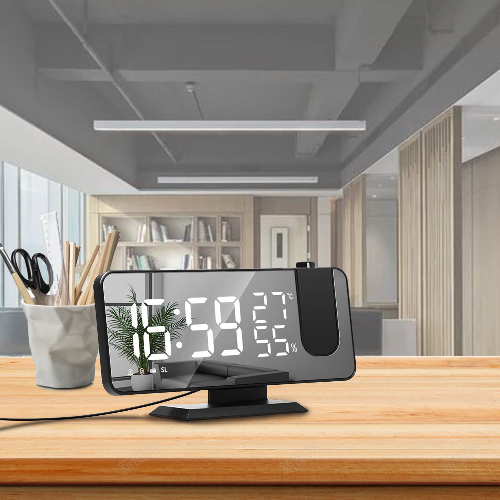 Projection Alarm Clock,Radio Loud Dual Loud Dual Alarm Clock Radio Loud Alarm Clock Rookin S N Alarm Led S N Clock L-ed Screen Zdhf