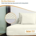 thumbnail image 3 of HNB Store 600 TC Egyptian Cotton Full XL Bed Sheet Set Include's - 15" inch Deep Fitted Sheet | 1 Flat Sheet | 2 Pillowcases | Ivory Solid, 3 of 7