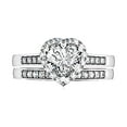 thumbnail image 2 of MABELLA 1.65 Carat TCW Heart Cut CZ 925 Sterling Silver Wedding Rings Bridal Set, 2 of 4