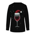 thumbnail image 4 of Craaazy Women's Long Sleeve Shirts Colorful Christmas Printed Round Neck Xmas Tops Gifts, 4 of 5