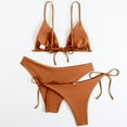 thumbnail image 4 of Daznico Women's 3-Piece Bikini Set, Triangle Top with Two Styles of Bottoms,L, 4 of 7