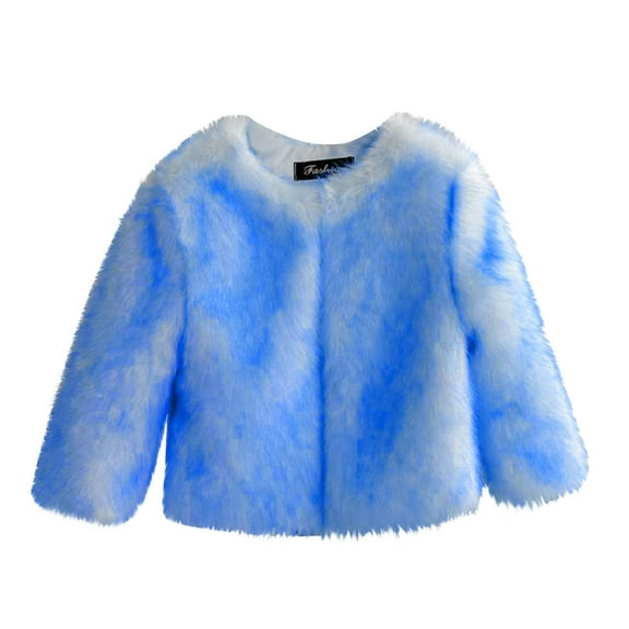 SELONE Soft Jacket for Toddler Flannel Gradient Long Sleeve Cute Clothes Blue 4-5Years