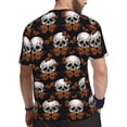 thumbnail image 2 of Wukai Butterfly Skull Print Men's Short-Sleeved Mesh T-Shirt,Quick-Dry Short Sleeve Workout T-Shirt-XX-Large, 2 of 8