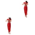 thumbnail image 4 of Sonducket Pantalones de danza del vientre indio, conjunto de disfraz de baile en la espalda, manga Sexy profesional para adultos, ropa de baile Type5 NO5, 4 of 6