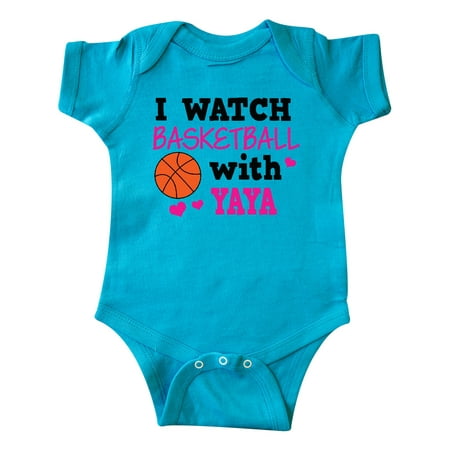 

Inktastic I Watch Basketball with Yaya Gift Baby Girl Bodysuit