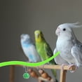 thumbnail image 2 of Plastic Parrot Perch Toy with Bell for Cage Use Safe Smooth Surface Light Green, 2 of 6