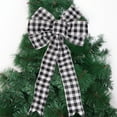thumbnail image 3 of Bows For Christmas Tree,Black White Buffalo Plaid Bow Christmas Wreath Holiday Crafts Ribbon Bowknot Ornaments for Christmas Tree Topper Wedding Party Decorations, 3 of 3