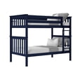 thumbnail image 3 of Max & Lily Twin over Twin Bunk Bed for Kids, Solid Wood Bunk Beds with Ladder, Blue, 3 of 13
