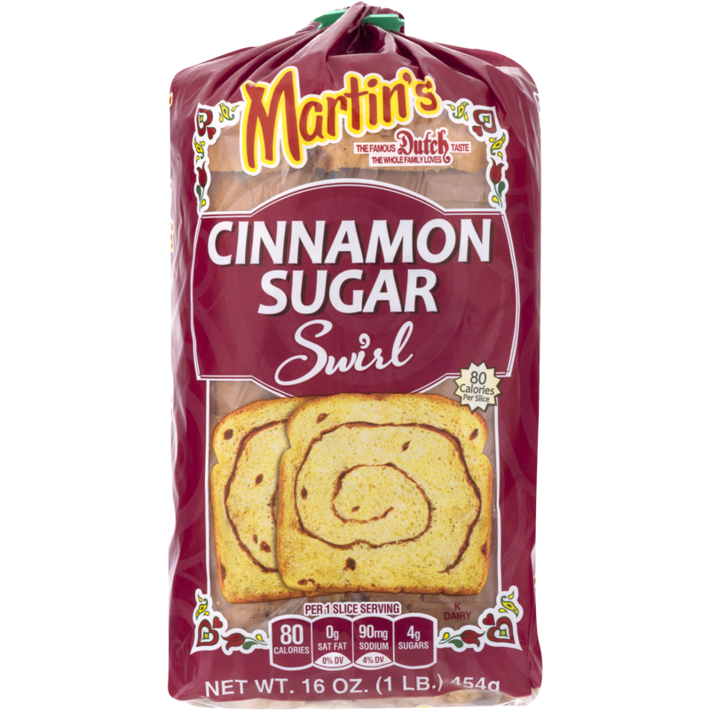 Martin's Cinnamon Sugar Swirl Potato Bread Four 16 oz. Loaves