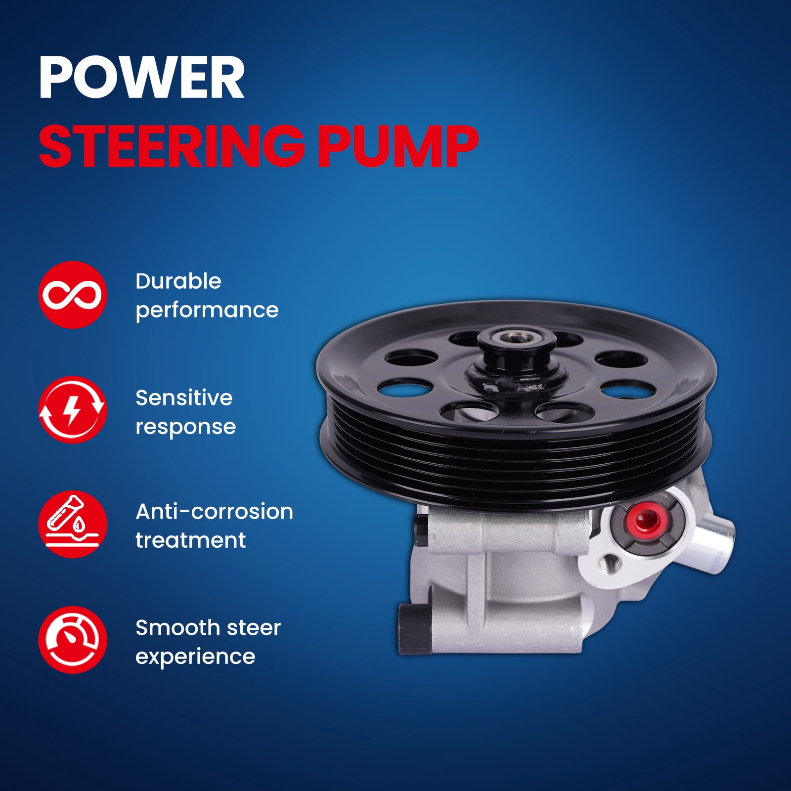 MOCA AUTOPARTS Power Steering Pump Fit for 2011-2016 F-250 F-350 Super Duty 6.2L