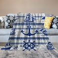 thumbnail image 2 of Orinice Anchors Ships Striped Pattern Warm Lightweight Blanket Soft Fleece Blankets All Seasons Excellent Hand Feel 50x60in, 2 of 6