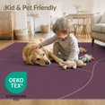 thumbnail image 4 of ODIKA 8'x10' Washable Area Rug Deep Burgundy Waves Abstract Design Elegant Curvilinear with Minimalist Appeal for Dining Room, Large Office, Lounge, Non-Slip Chair-Friendly Mat, 4 of 7