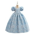 thumbnail image 4 of Diufon Puffy Princess Dress for 5-14 Years Girl Lace Mesh Layered Rompers Skirt Birthday Middle-Age Dresses (9-10 Years, Blue), 4 of 9