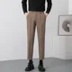 thumbnail image 3 of Pantalones de traje rectos fluidos 9 recortados para hombre Pantalones de verano drapeados para hombre Nuevos pantalones de hombre chinos Ropa formal de primavera 2024 en adelante, 3 of 5