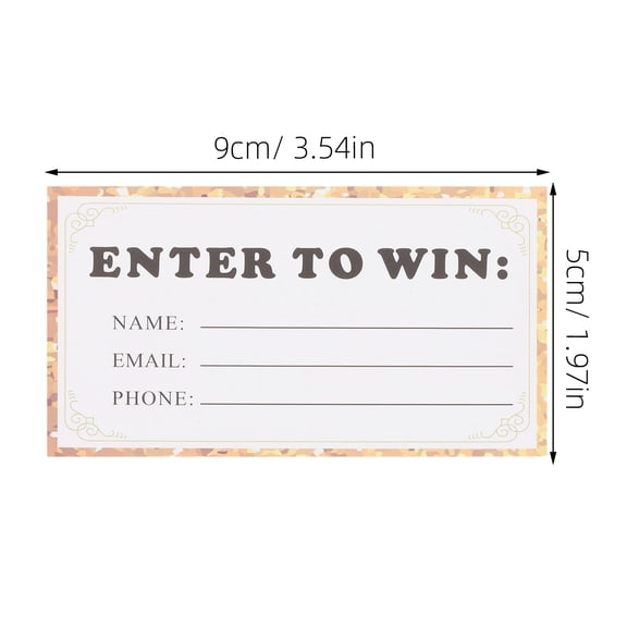 AURARMLET 50Pcs Golden Raffle Tickets with Name Email Phone Fields for Party Contests Door Prizes Events Entry
