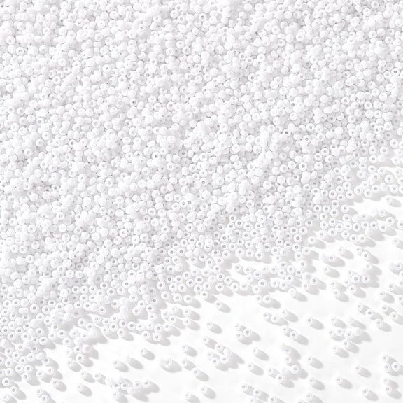 6000 Pcs 11/0 Glass Seed Beads 2mm Round White Waist Beads Mini Spacer Beads