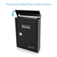 thumbnail image 4 of SereneLife SLMAB24 Indoor Outdoor Metal Wall Mount Secure Locking Mailbox, Black, 4 of 7