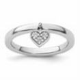 thumbnail image 6 of Auriga Fine Jewelry 925 Sterling Silver Diamond Dangle Heart Ring Size 7for Women, 6 of 6