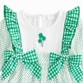 thumbnail image 4 of Larisalt Toddler Baby Girl St Patricks Day Dress Plaid Long Sleeves Ruffle Bow Dresses Girls Cute Clothes, 4 of 6