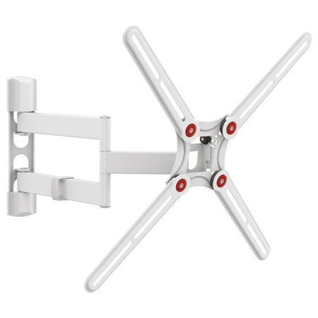 Barkan White TV Wall Mount, 13 - 65 inch Full Motion Patented Flat / Curved Screen Bracket, Holds up to 88lbs, Patented, Fits LED OLED LCD