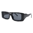 thumbnail image 2 of Womens Fashion Sunglasses Rectangular Ridged Frame UV 400 Black, Black, 2 of 4