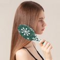 thumbnail image 2 of Green Christmas Snowflake Pattern Hair Brush,Girls Detangling Hair Brush,Glide Through Tangles with Ease for Wet & Dry Hair,8.8"X2.8", 2 of 7