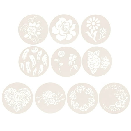 

Hemoton 10 Pcs Creative Painting Templates Cake Stencils Coffee Templates (White)