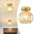 thumbnail image 5 of Semi Flush Mount Ceiling Light with Elegant Home Decor, Clear Crystal Prism Rods for Crystal Ceiling Light Design, Wide Application for Bedrooms, Dining Rooms, Living Rooms, Gold Metal Frame, 5 of 5