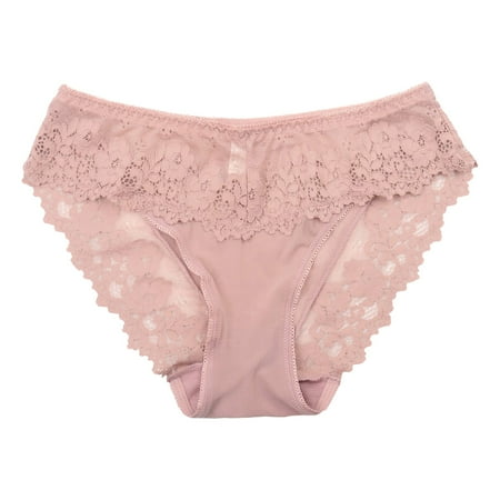 (2-Pack) Puawkoer Lace Underwear Feminine Large Ladies Cotton Underwear Panties Size Breathable Transparent Mesh Seamless Underwear Pack Women s Summer Seamless Brie