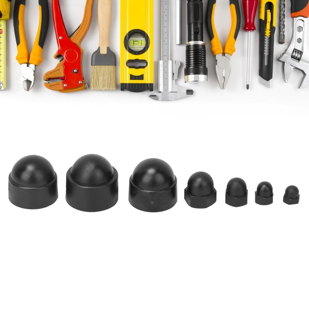Black M4 M5 M6 M8 M10 M12 145PCS Hex Cap Nuts Rubber Protective Fastener Bolt Cap
