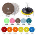 thumbnail image 3 of 13pcs Diamond Polishing Pads Set,50-8000 Grit Pads,Wet/Dry Polish Kit with Backer Pad for Drill Grinder Rock Polisher, 3 of 5