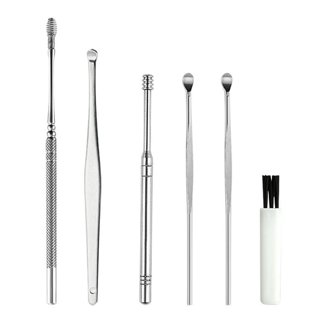6Pcs Ear Pick Set Stainless Steel Earpick Ear Wax Curette