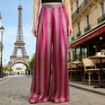 thumbnail image 2 of WMTBSRSW Womens Satin Palazzo Pants High Waisted Wide Leg Boho Trousers Lightweight Full Length Work Business Pants Airport Outfits Hot Pink Large, 2 of 5