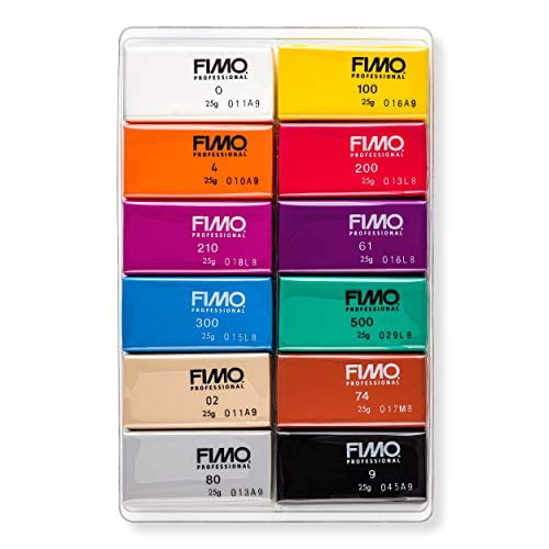 STAEDTLER 8043 C12-1 FIMO Professional Oven Hardening Modelling Clay 12 x 25 g Blocks - Assorted Colours