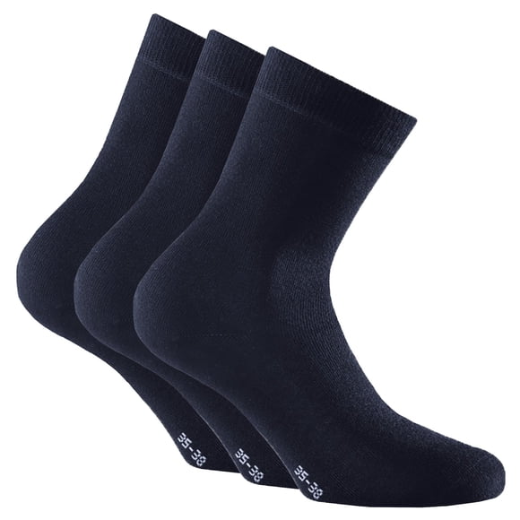 Rohner Basic Calcetines unisex, paquete de 3 - Soft Touch, calcetines cortos, mezcla de viscosa Azul