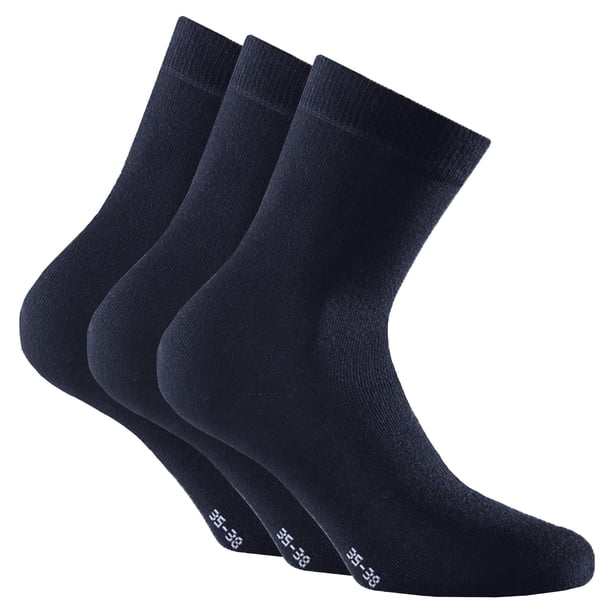 Rohner Basic Calcetines unisex, paquete de 3 - Soft Touch, calcetines cortos, mezcla de viscosa Azul 39-42