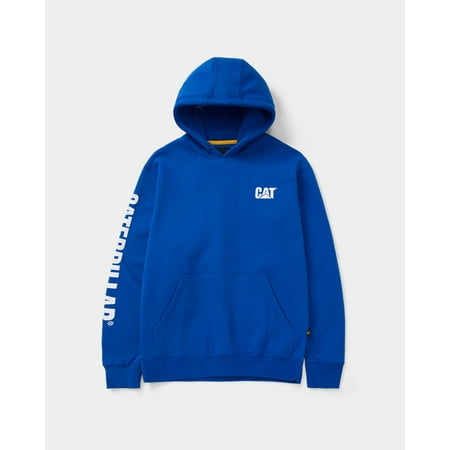 CAT Men's Trademark Banner Hoodies Featuring Logo on Chest and Sleeve with S3 Cord Management, Memphis Blue, Medium