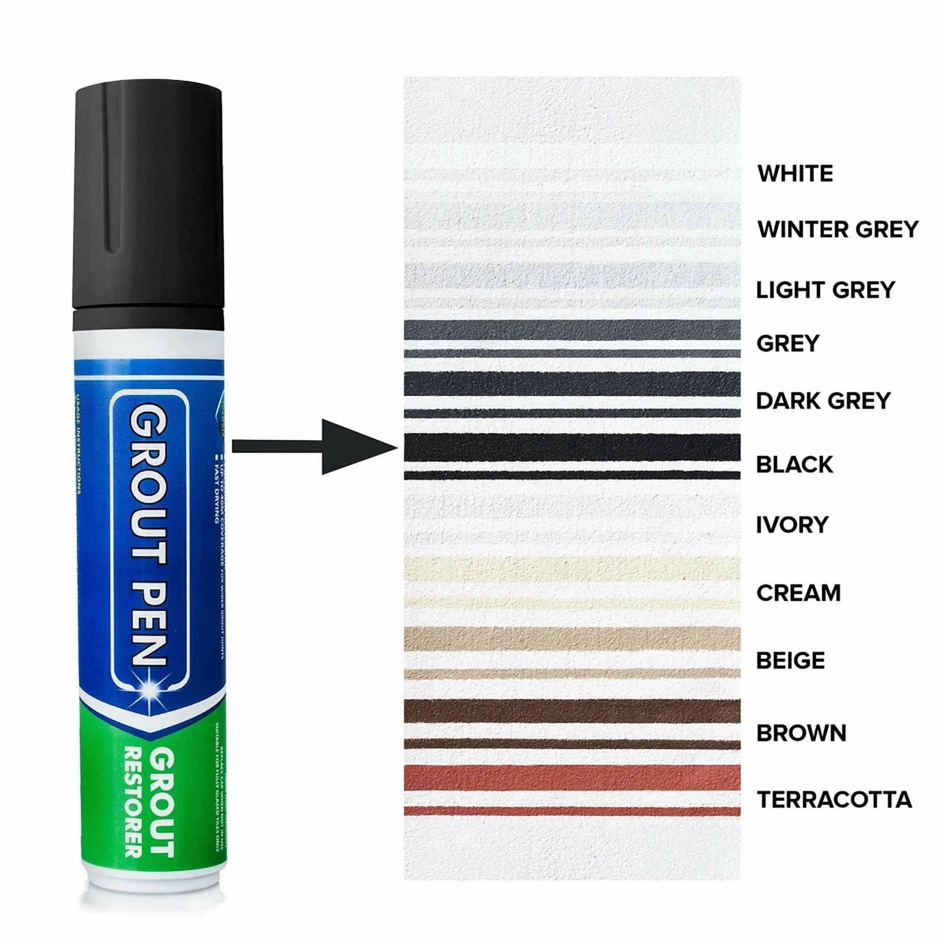 CIRCLE- Grout Pen Black Tile Paint Marker: Waterproof Tile Grout Colorant Pen - Wide Tip